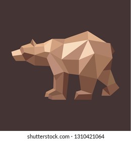 Abstract polygon grizzly bear professionally drawn illustration for your business logo