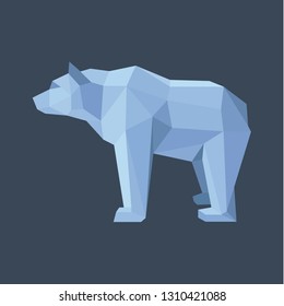 Abstract polygon grizzly bear professionally drawn illustration for your business logo