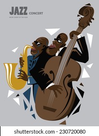 Abstrakte Polygon Jazz Illustration, Musikereignis, Band (Vektorkunst)