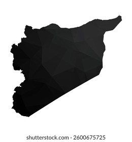 Abstract Polygon - Low Poly Color Black Syria map. Vector Illustration eps10.