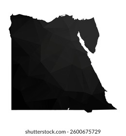 Abstract Polygon - Low Poly Color Black Egypt map. Vector Illustration eps10.