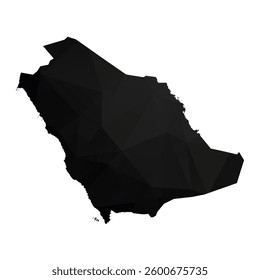Abstract Polygon - Low Poly Color Black Saudi Arabia map. Vector Illustration eps10.