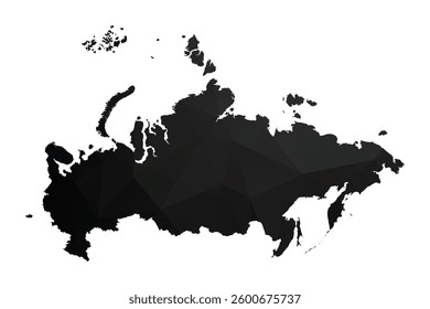 Abstract Polygon - Low Poly Color Black Russia map. Vector Illustration eps10.