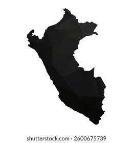 Abstract Polygon - Low Poly Color Black Peru map. Vector Illustration eps10.