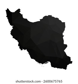 Abstract Polygon - Low Poly Color Black Iran map. Vector Illustration eps10.