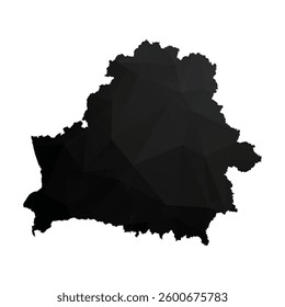 Abstract Polygon - Low Poly Color Black Belarus map. Vector Illustration eps10.