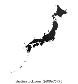 Abstract Polygon - Low Poly Color Black Japan map. Vector Illustration eps10.