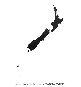 Abstract Polygon - Low Poly Color Black New Zealand map. Vector Illustration eps10.