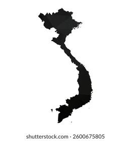 Abstract Polygon - Low Poly Color Black Vietnam map. Vector Illustration eps10.