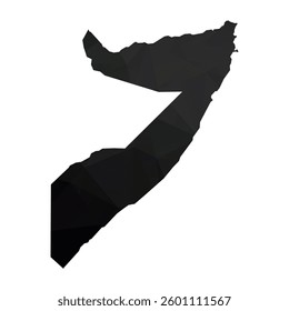 Abstract Polygon - Low Poly Color Black Somalia map. Vector Illustration eps10.
