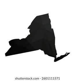 Abstract Polygon - Low Poly Color Black New York map. Vector Illustration eps10.