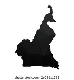Abstract Polygon - Low Poly Color Black Cameroon map. Vector Illustration eps10.