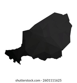 Abstract Polygon - Low Poly Color Black Niger map. Vector Illustration eps10.