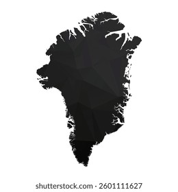 Abstract Polygon - Low Poly Color Black Greenland map. Vector Illustration eps10.