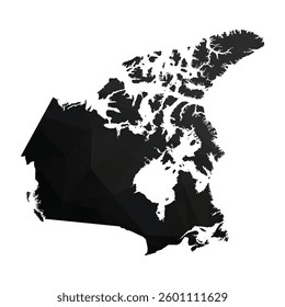 Abstract Polygon - Low Poly Color Black Canada map. Vector Illustration eps10.