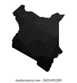 Abstract Polygon - Low Poly Color Black Kenya map. Vector Illustration eps10.