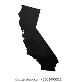 Abstract Polygon - Low Poly Color Black California map. Vector Illustration eps10.