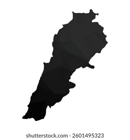 Abstract Polygon - Low Poly Color Black Lebanon map. Vector Illustration eps10.