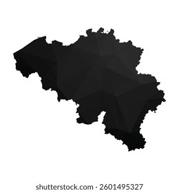 Abstract Polygon - Low Poly Color Black Belgium map. Vector Illustration eps10.