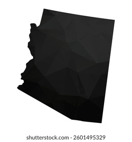 Abstract Polygon - Low Poly Color Black Arizona map. Vector Illustration eps10.