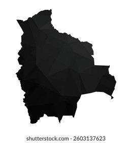 Abstract Polygon - Low Poly Color Black Bolivia map. Vector Illustration eps10.