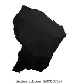 Abstract Polygon - Low Poly Color Black French Guiana map. Vector Illustration eps10.