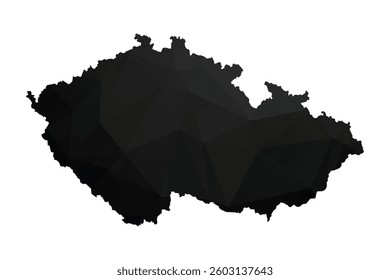 Abstract Polygon - Low Poly Color Black Czech Republic map. Vector Illustration eps10.