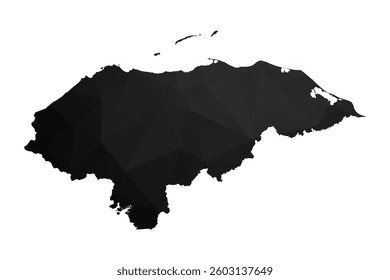 Abstract Polygon - Low Poly Color Black Honduras map. Vector Illustration eps10.