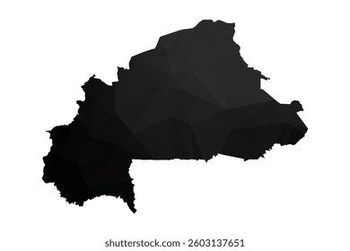 Abstract Polygon - Low Poly Color Black Burkina Faso map. Vector Illustration eps10.