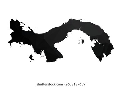 Abstract Polygon - Low Poly Color Black Panama map. Vector Illustration eps10.