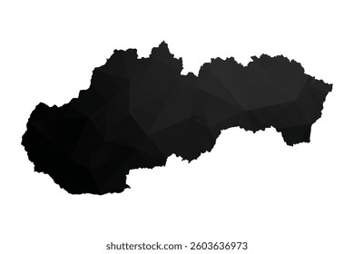 Abstract Polygon - Low Poly Color Black Slovakia map. Vector Illustration eps10.