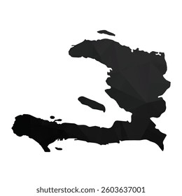 Abstract Polygon - Low Poly Color Black Haiti map. Vector Illustration eps10.