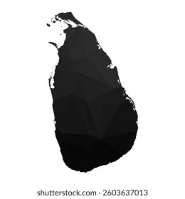 Abstract Polygon - Low Poly Color Black Sri Lanka map. Vector Illustration eps10.