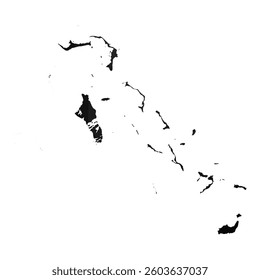 Abstract Polygon - Low Poly Color Black Bahamas map. Vector Illustration eps10.