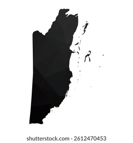 Abstract Polygon - Low Poly Color Black Belize map. Vector Illustration eps10.
