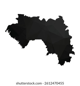 Abstract Polygon - Low Poly Color Black Guinea map. Vector Illustration eps10.