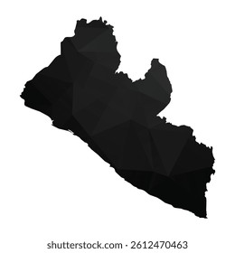 Abstract Polygon - Low Poly Color Black Liberia map. Vector Illustration eps10.