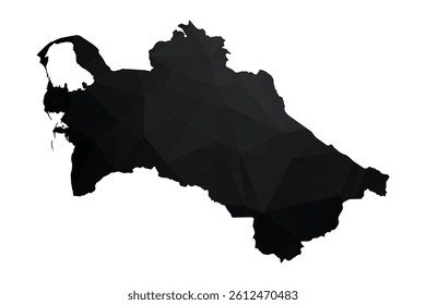 Abstract Polygon - Low Poly Color Black Turkmenistan map. Vector Illustration eps10.