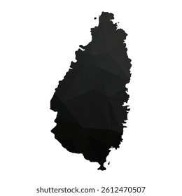 Abstract Polygon - Low Poly Color Black Saint Lucia map. Vector Illustration eps10.