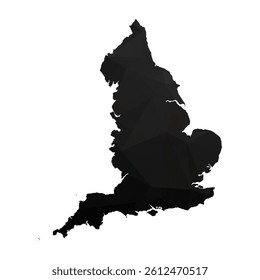 Abstract Polygon - Low Poly Color Black England map. Vector Illustration eps10.
