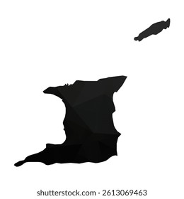 Abstract Polygon - Low Poly Color Black Trinidad and Tobago map. Vector Illustration eps10.