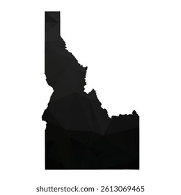 Abstract Polygon - Low Poly Color Black Idaho map. Vector Illustration eps10.