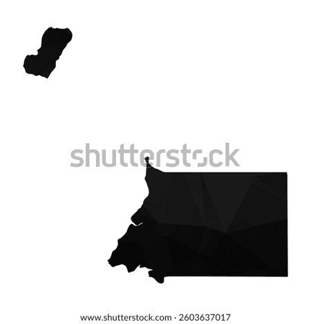 Abstract Polygon - Low Poly Color Black Equatorial Guinea map. Vector Illustration eps10.