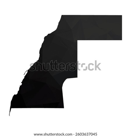 Abstract Polygon - Low Poly Color Black Western Sahara map. Vector Illustration eps10.