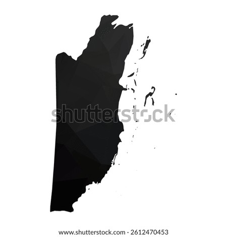 Abstract Polygon - Low Poly Color Black Belize map. Vector Illustration eps10.