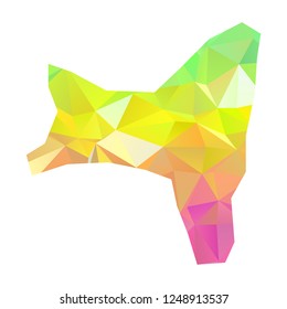 Abstract Polygon Map - Vector illustration Low Poly Colorful Christmas Island map of isolated. Vector Illustration eps10. 