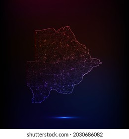 Abstract polygon map - Vector illustration low poly color Botswana map on dark background. Vector illustration EPS 10.