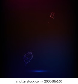 Abstract polygon map - Vector illustration low poly color Sao Tome and Principe map on dark background. Vector illustration EPS 10.
