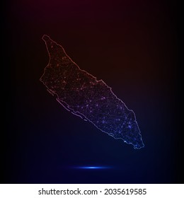 Abstract polygon map - Vector illustration low poly color Aruba map on dark background. Vector illustration EPS 10.