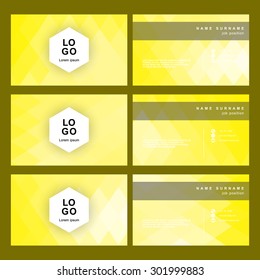 abstract polygon name card vector set